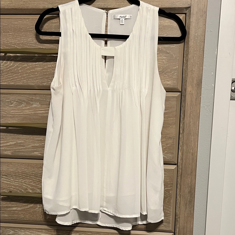 Papaya Ivory Sleeveless Blouse Size M